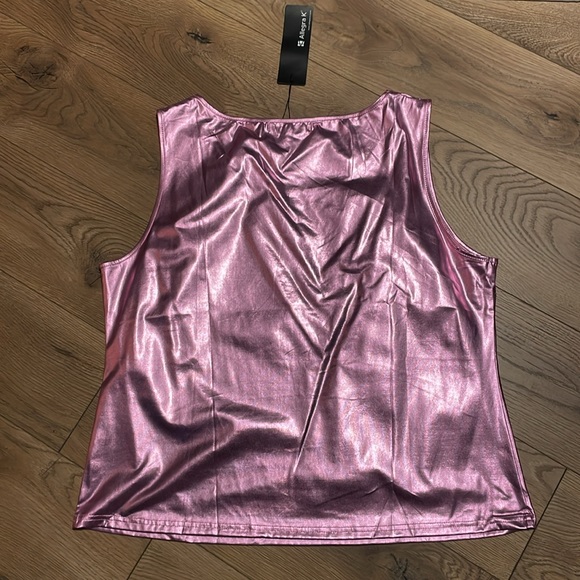 Allegra K Brand Pink Metallic Tank, NWT (XL) - Picture 3 of 4